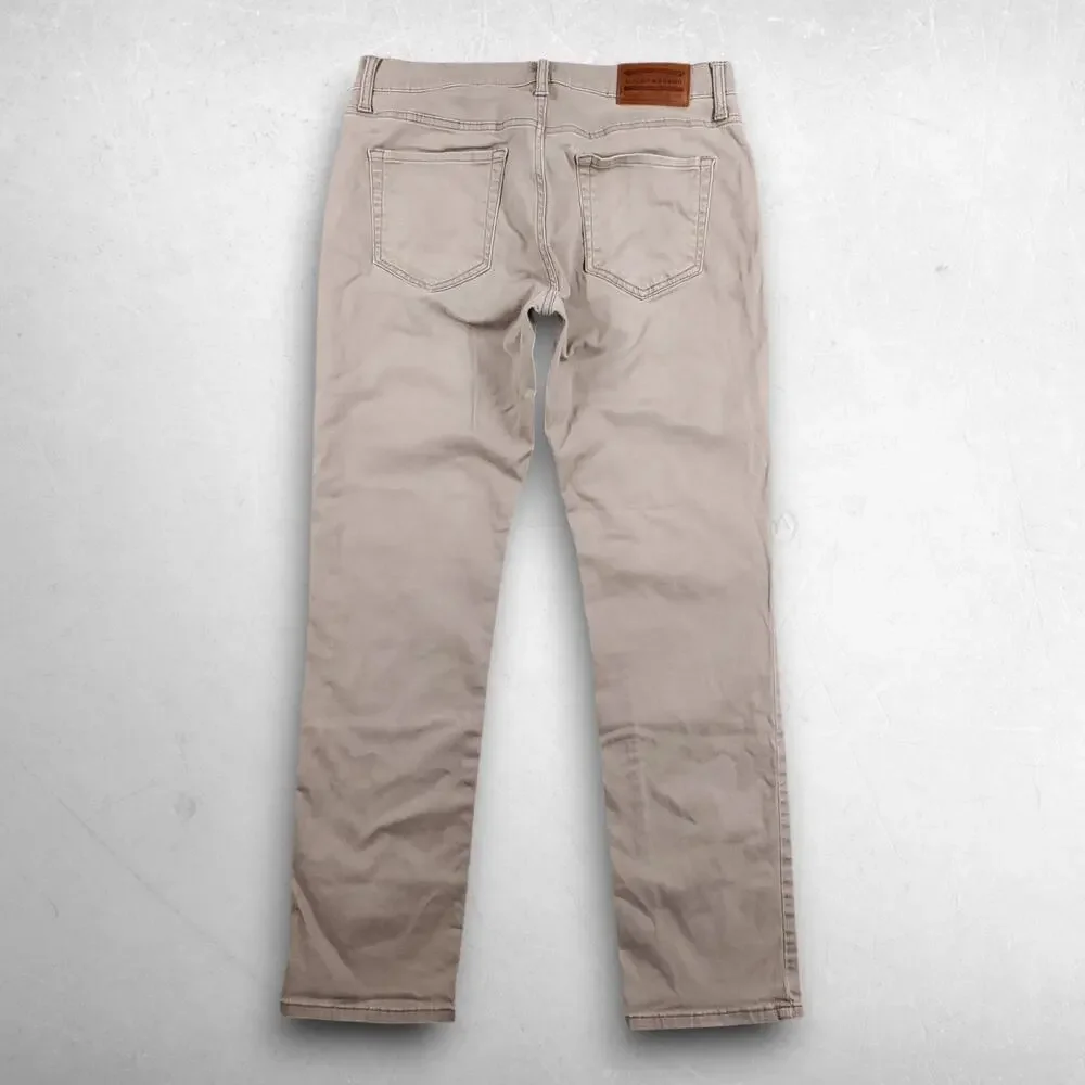Lucky Brand 121 Slim Straight Pants Men 30x30 Tan‎ Stretch Chino Casual Workwear